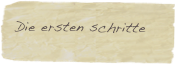 Die ersten schritte 

